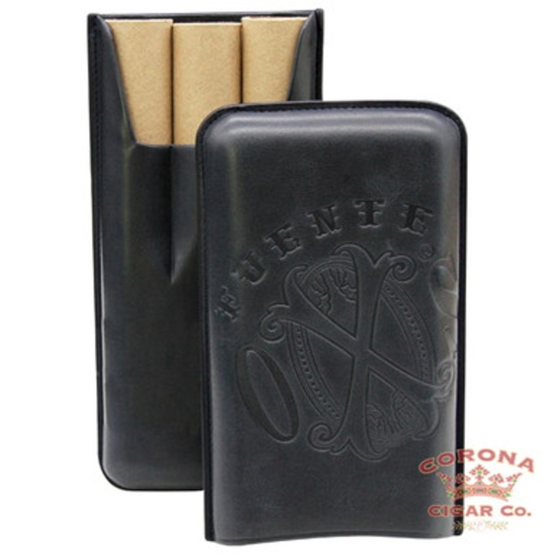 Arturo Fuente OpusX Society Spanish Nobuk Leather 3 Cigar Case – Dark Blue