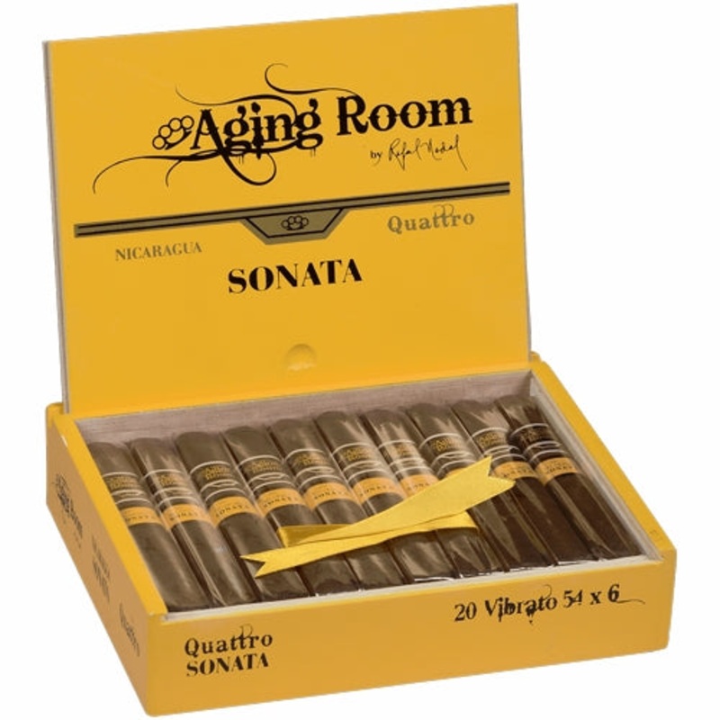 Aging Room Quattro Nicaragua Sonata Vibrato Toro (6″ x 54) Box of 20