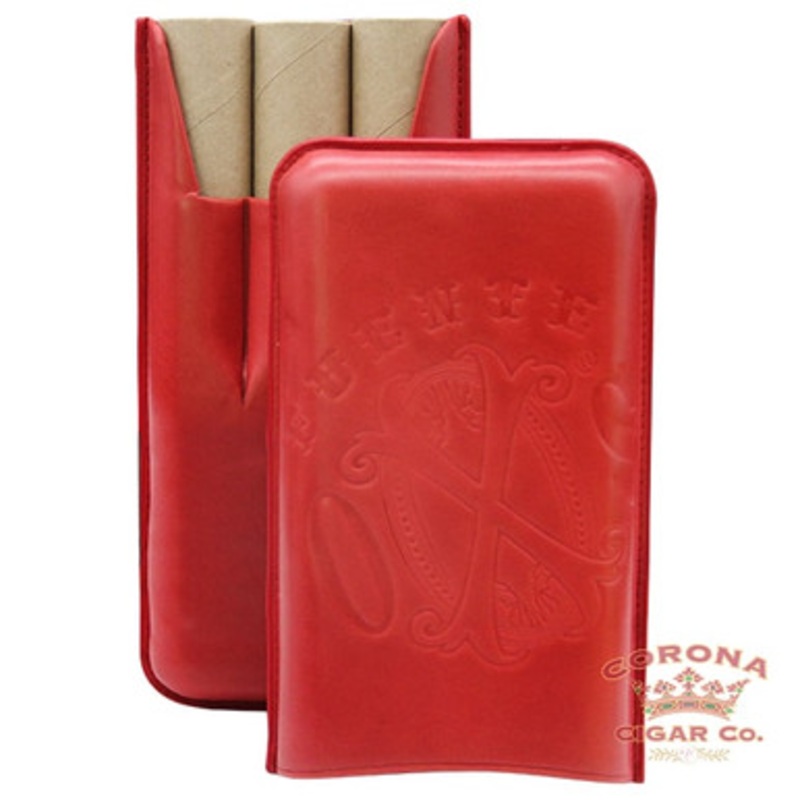 Arturo Fuente OpusX Society Spanish Nobuk Leather 3 Cigar Case – Red