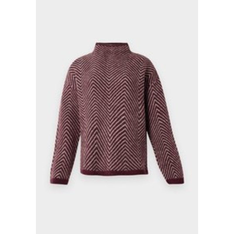 Selected Femme SLFLULU HERRINGBONE HIGH NECK – Strickpullover – fig/birch/grn