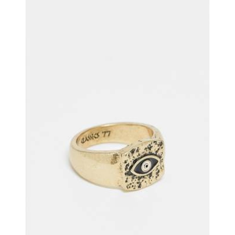 Classics 77 eye square signet ring in gold tone