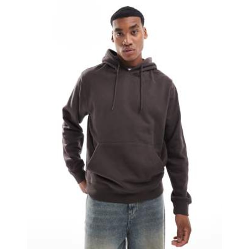 Jack & Jones super oversized hoodie in chocolate brown