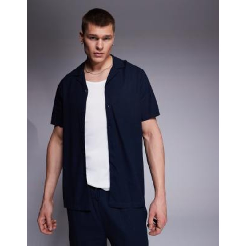 South Beach short sleeve beach shirt in slate blue