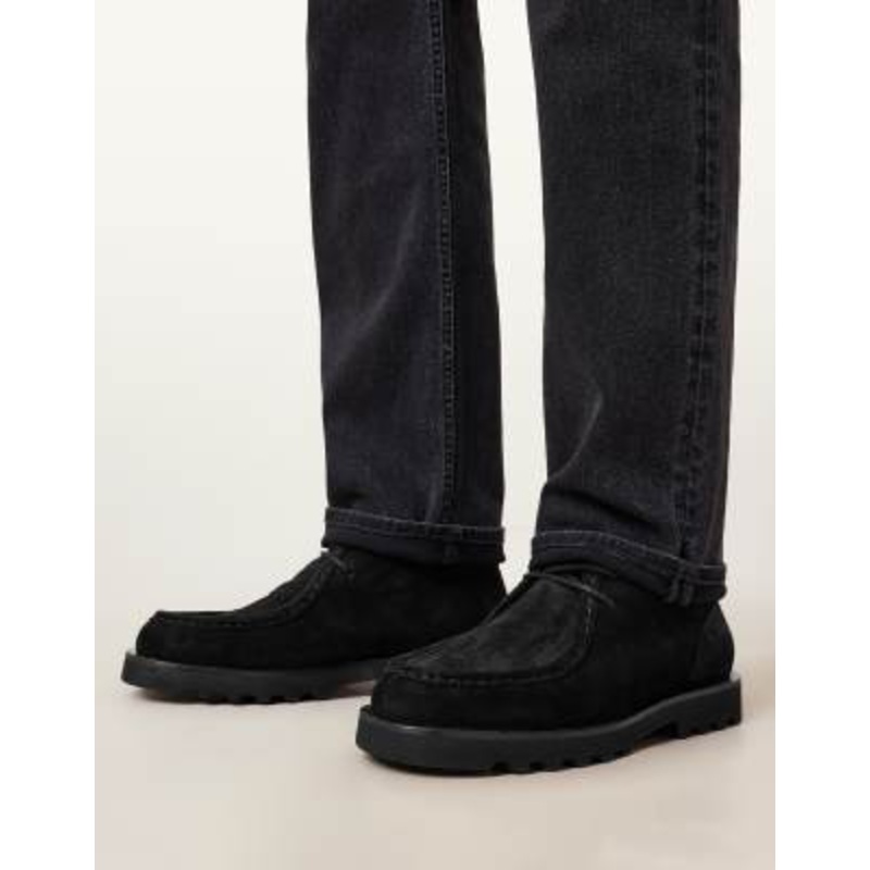 AllSaints Skiff suede lace-up boots in black