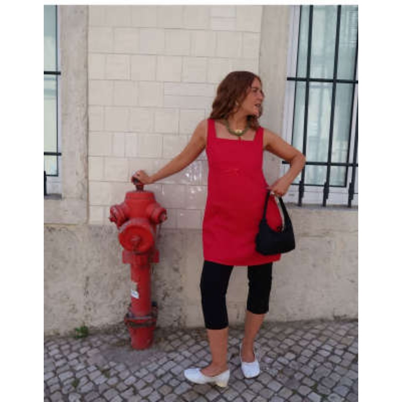 Labelrail x Rebecca Olivia fitted linen mini dress in red