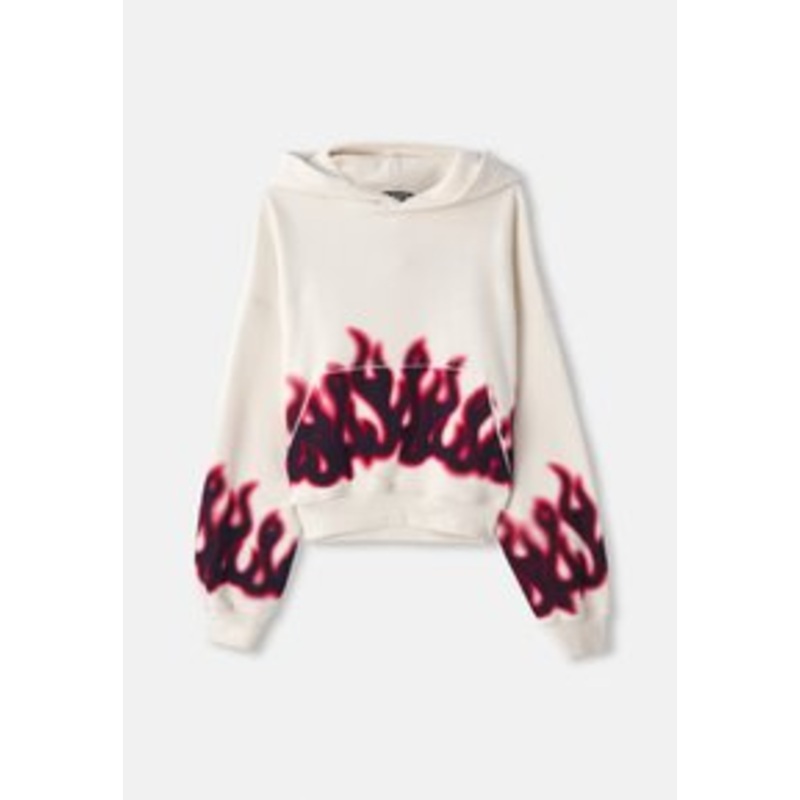 Palm Angels FLAMES LOOSE HOODY OFF – Kapuzenpullover – off white/multicolor/mehrfarbig