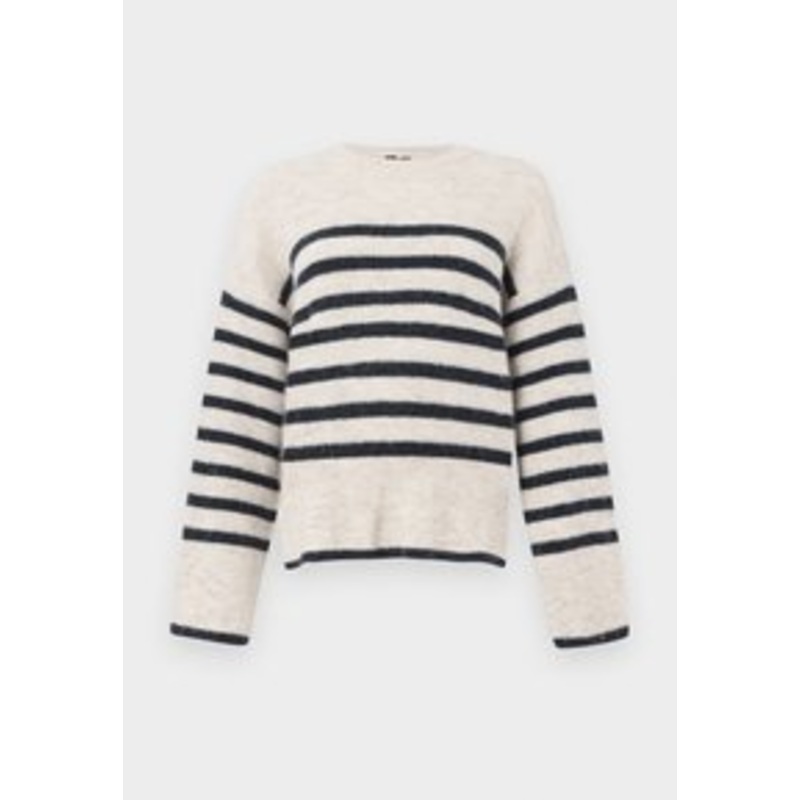 Pieces PCLINE O NECK – Strickpullover – whitecap gray/navy/wei