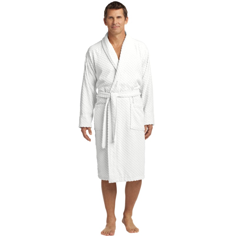 Port Authority Checkered Terry Shawl Collar Robe. R103