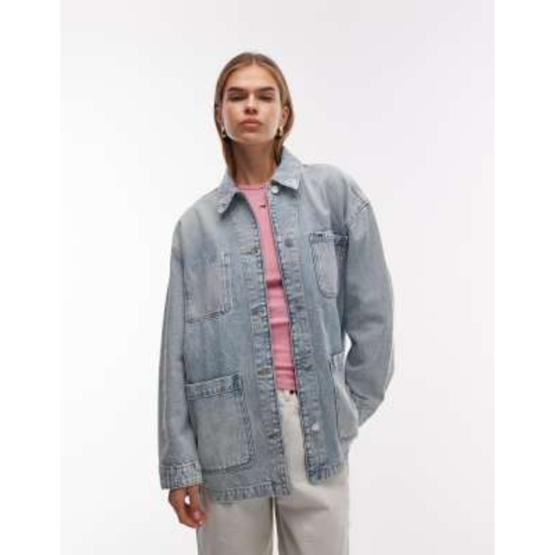 Tommy Jeans denim chore jacket in light wash