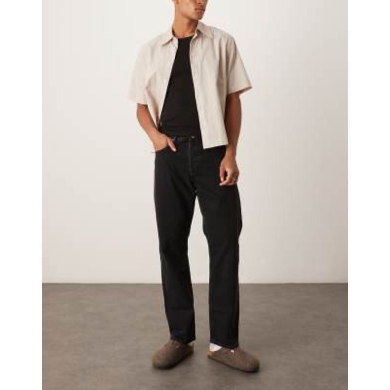 ARKET Ocean loose straight leg jeans in black