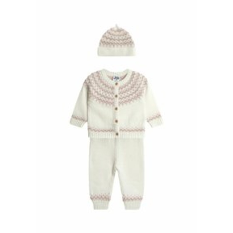 JoJo Maman Bb REGULAR FIT – 3 – PIECE SET  . – Strickjacke – cream fair isle/beige