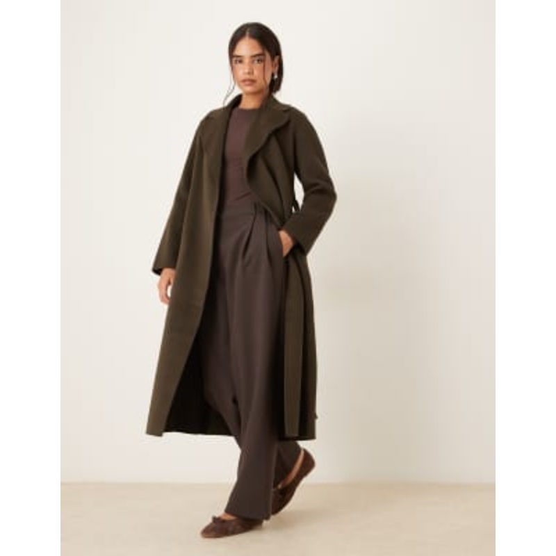 Mango tailored tie waist coat in khaki