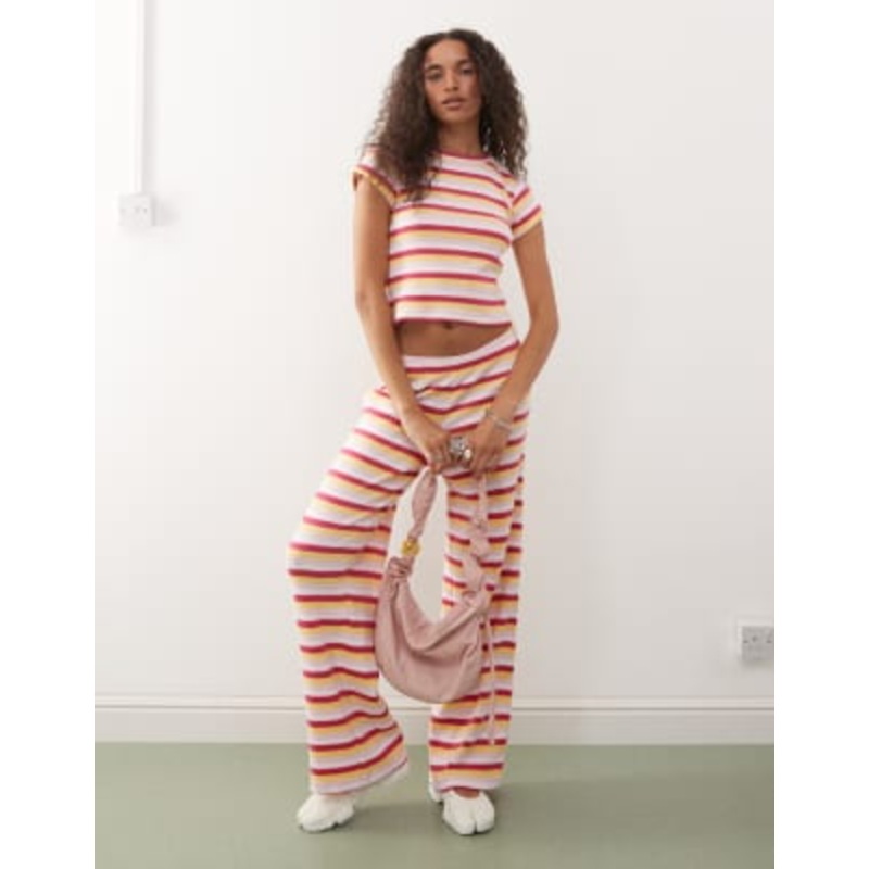 Reclaimed Vintage baby tee set in multi stripe