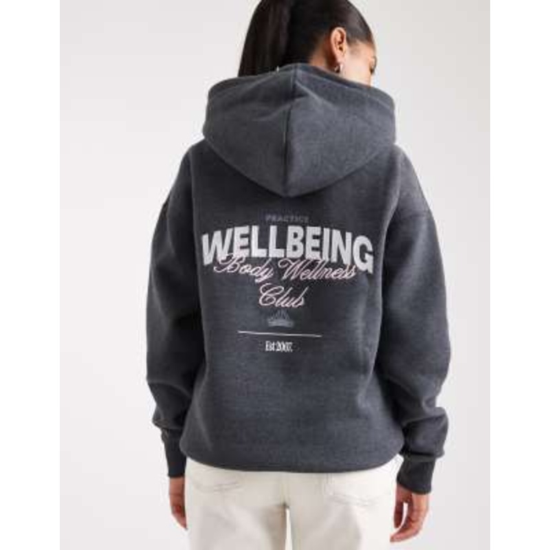 Cotton On plush graphic hoodie in gray