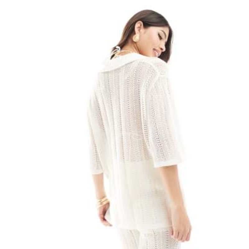 & Other Stories crochet knit shirt in white – part of a set