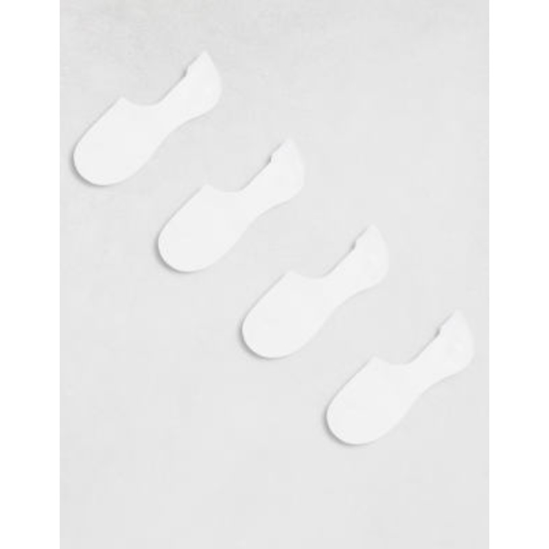 Pieces 4 pack footsie invisible socks in white