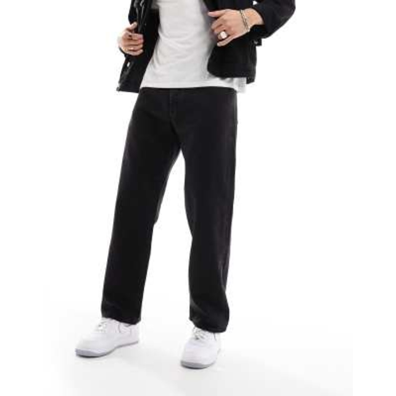 Jack & Jones Alex baggy fit rigid jeans in black