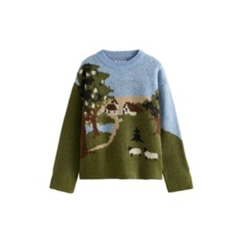 Next CREW NECK  – Strickpullover – green multi/grn