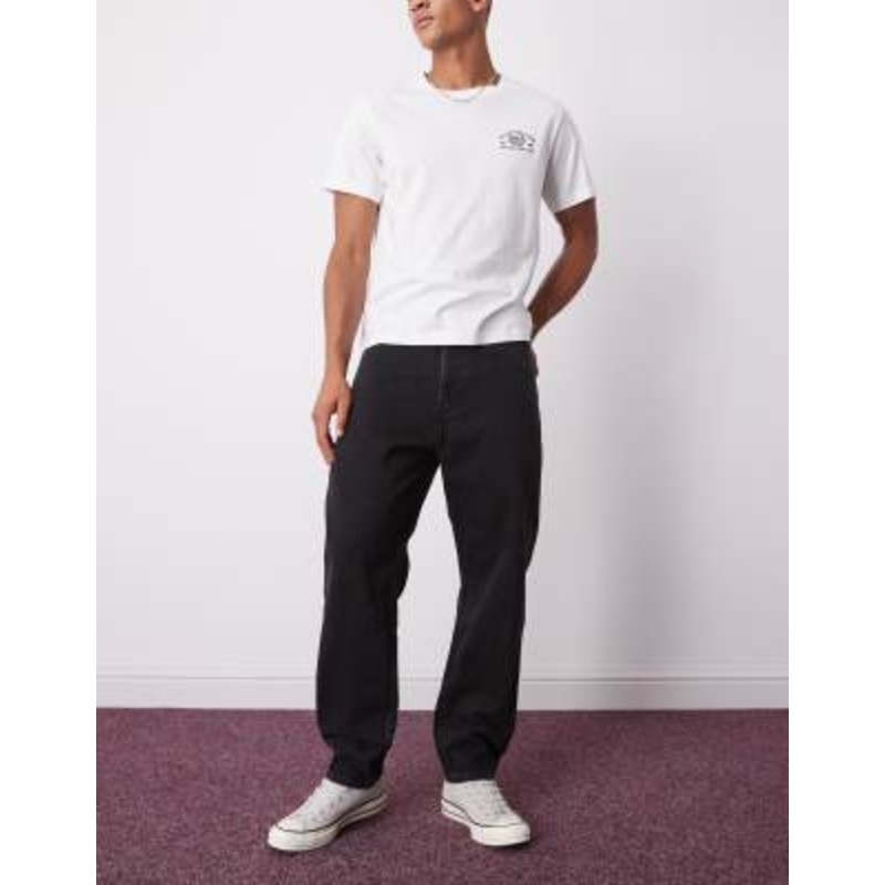 Weekday Ray relaxed fit tapered jeans in black