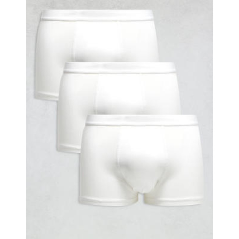 ARKET cotton 3 pack premium trunk boxer set in white