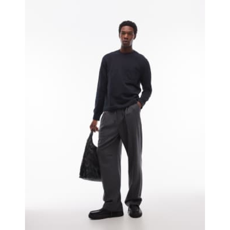 ARKET terry jersey sweatshirt with pocket in navy