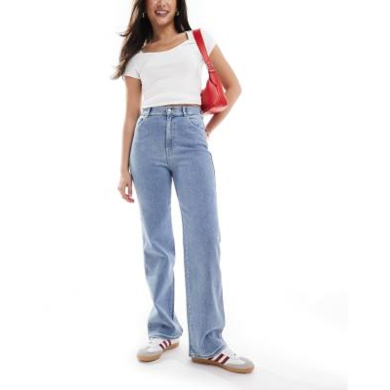 Dr Denim Moxy straight leg jeans in cape light plain wash