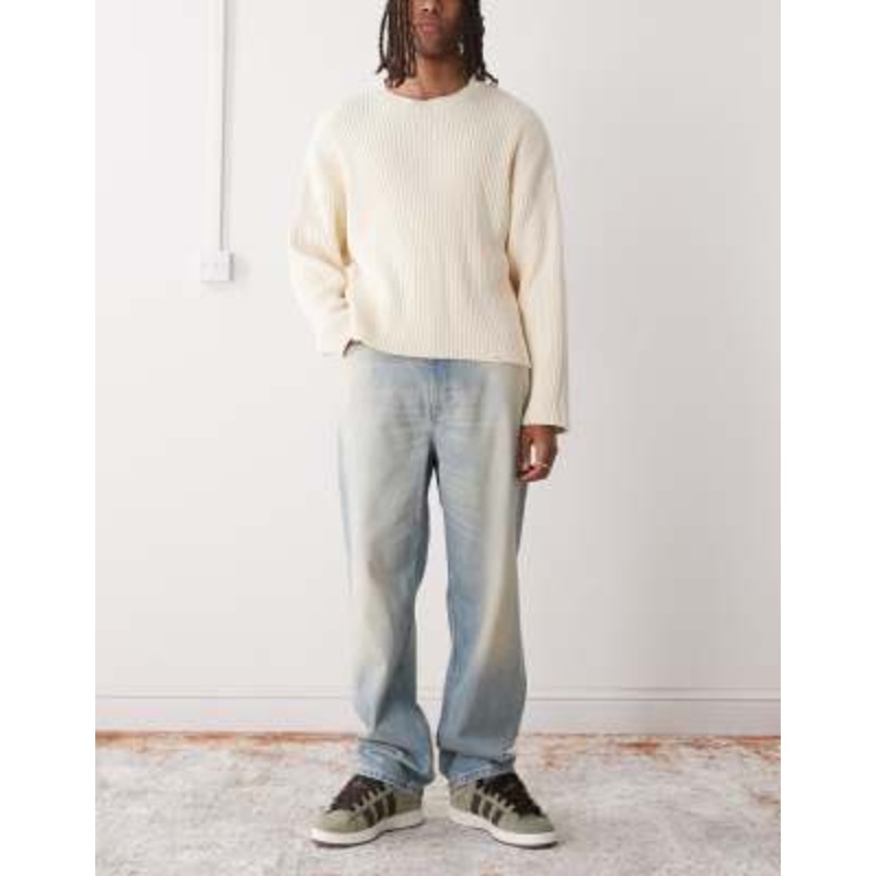 Weekday Galaxy loose fit baggy jeans in light blue worn wash