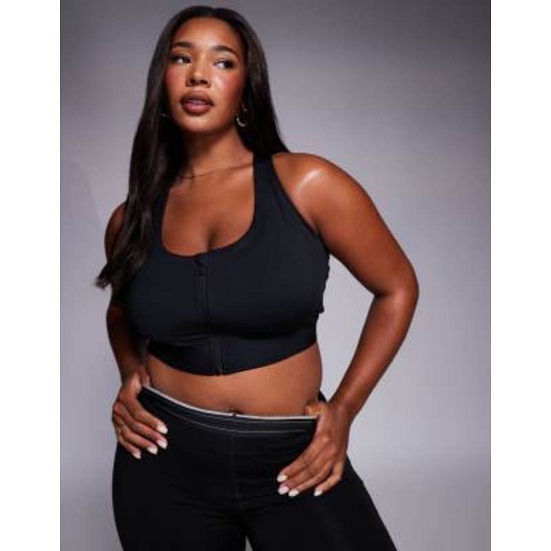 4505 Curve Icon active high support sports bra with removable padding and adjustable straps in black