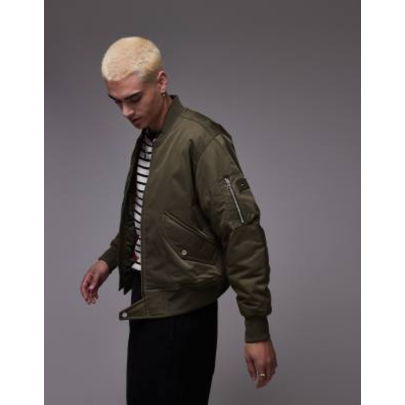 Tommy Hilfiger premium bomber jacket in army green