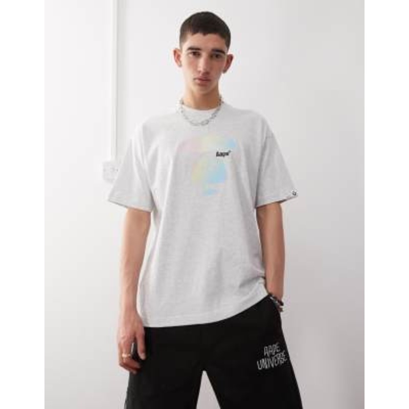 Aape by A Bathing Ape logo t-shirt in heather gray