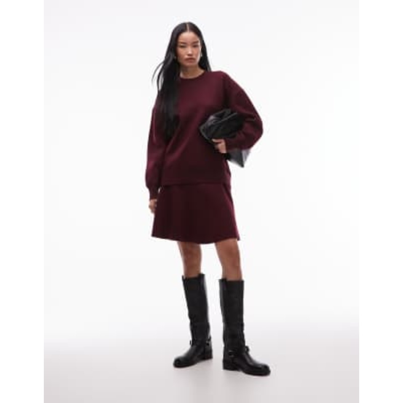 ARKET wool rich flippy mini set in dark red