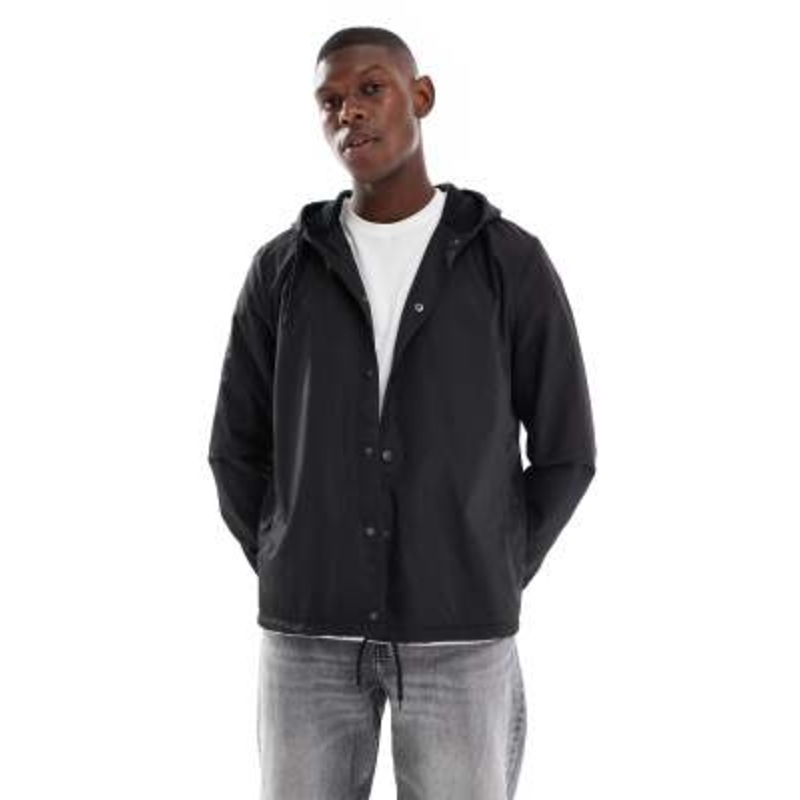 Brave Soul short hooded parka jacket in black