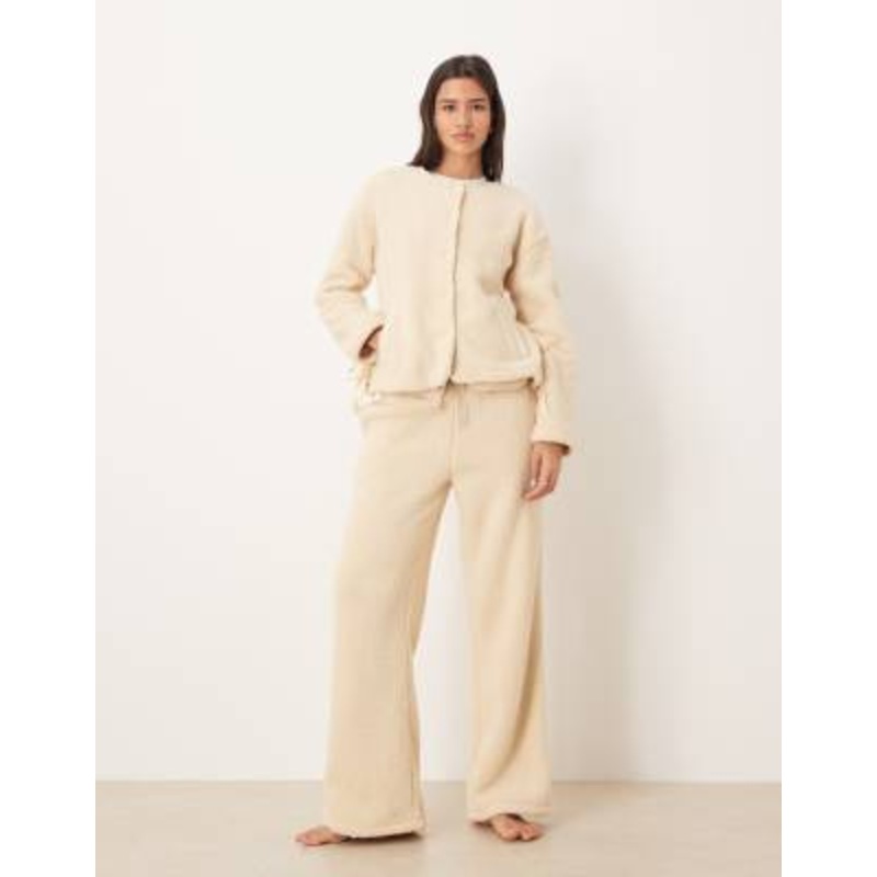 DESIGN cuddle fleece loungewear in oatmeal