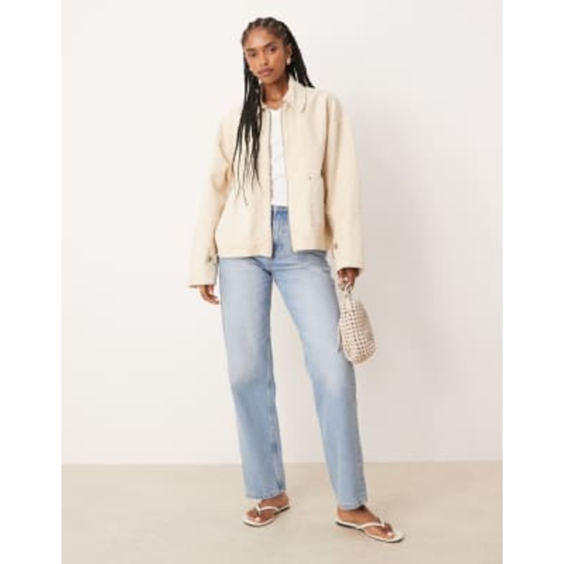 Free People sally canvas jacket in ivory