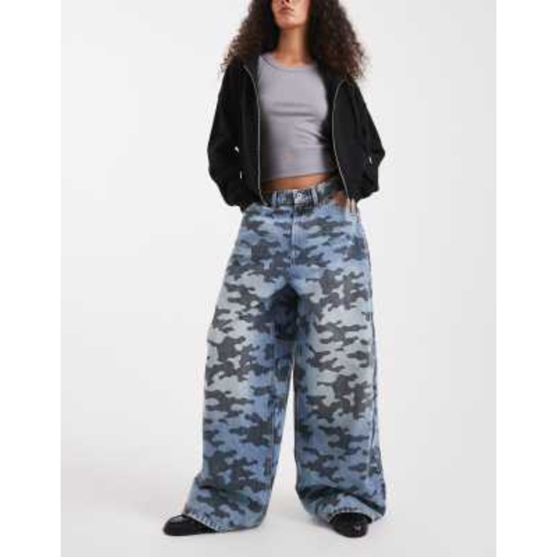 COLLUSION X007 xl baggy jeans in laser print camo