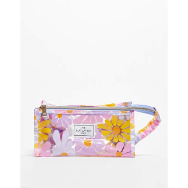 The Flat Lay Co. x  Exclusive Jelly Makeup Box Bag in Vibrant Floral