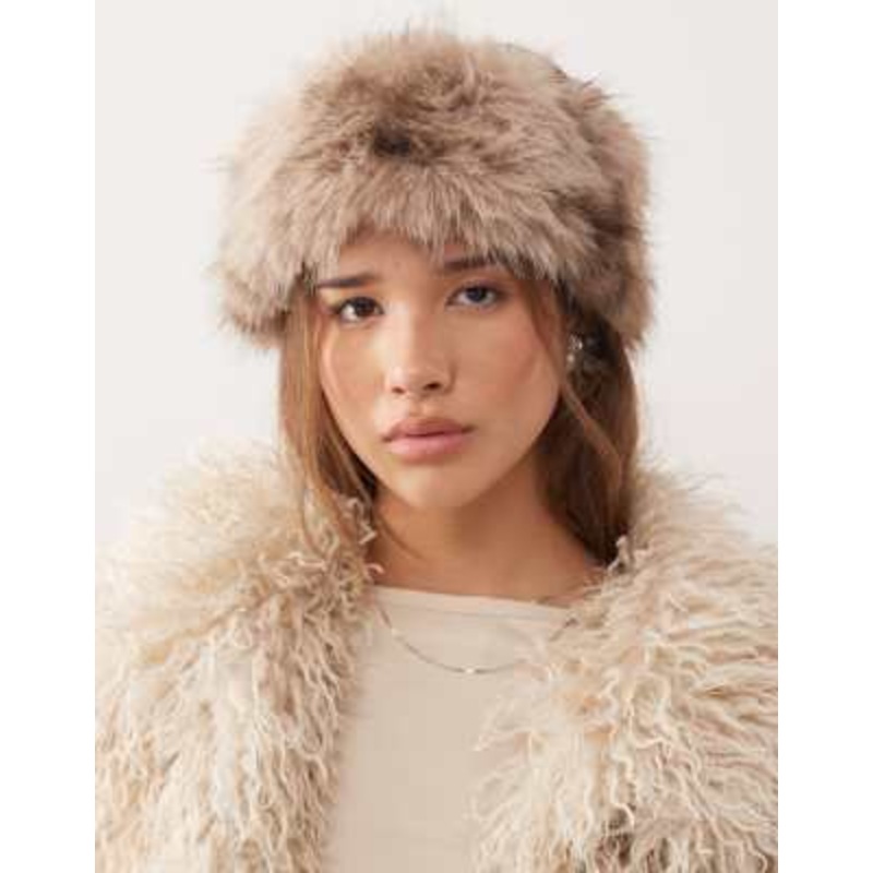 Weekday faux fur headband in animal print