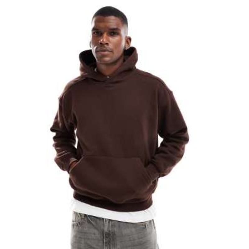 Cotton On boxy fit pullover hoodie in dark oak