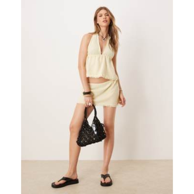 DESIGN Callie cheesecloth beach set in buttermilk