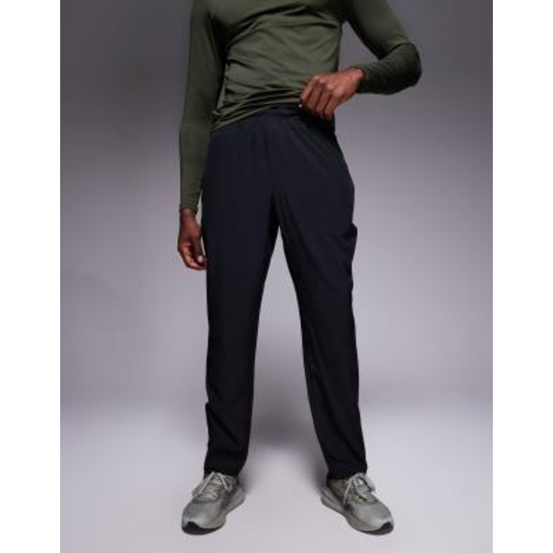 4505 woven warm up track sweatpants with zip pockets and adjustable hem in black