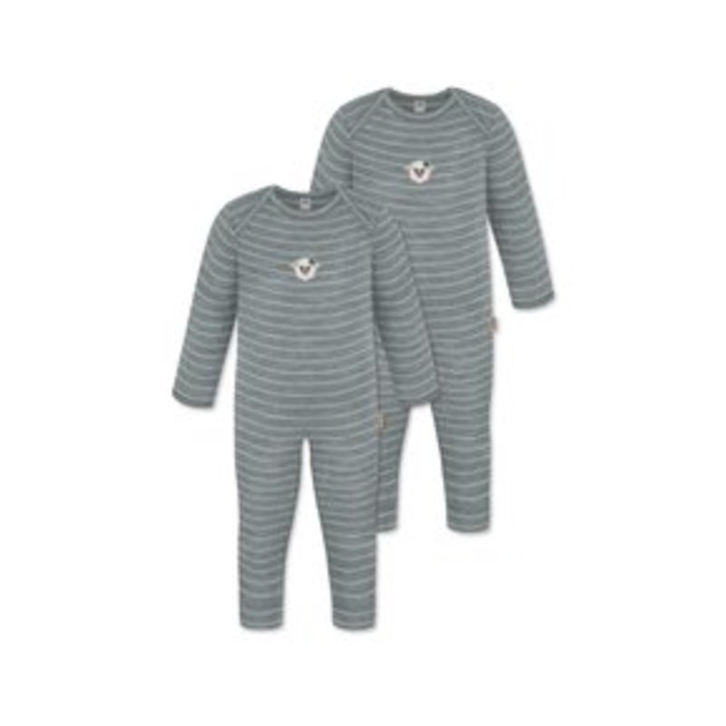 normani Outdoor Sports 2ER PACK STRAMPLER WAVERLY – Jumpsuit – grau gestreift/grau
