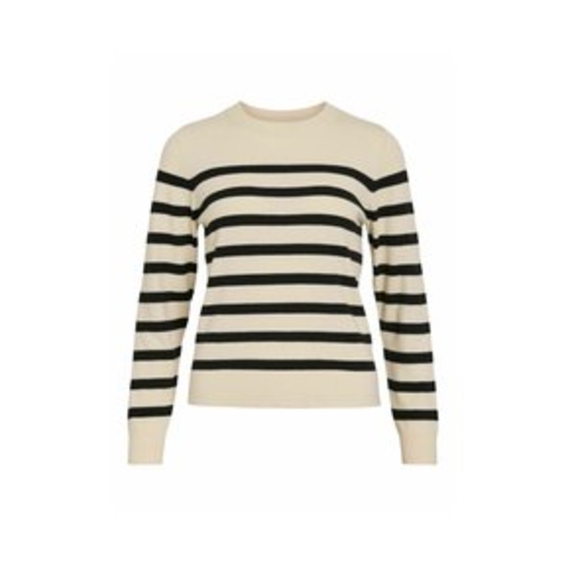 VILA Strickpullover – birch/wei