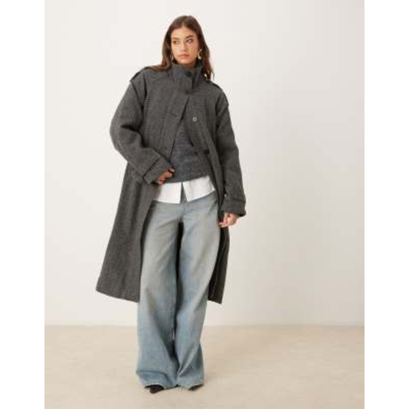 Motel Ravari belted trench coat in gray