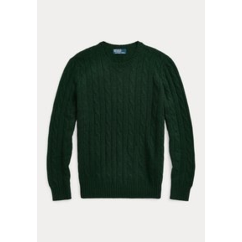 Polo Ralph Lauren THE ICONIC CABLE KNIT CASHMERE JUMPER UNISEX – Strickpullover – moss agate/dunkelgrn