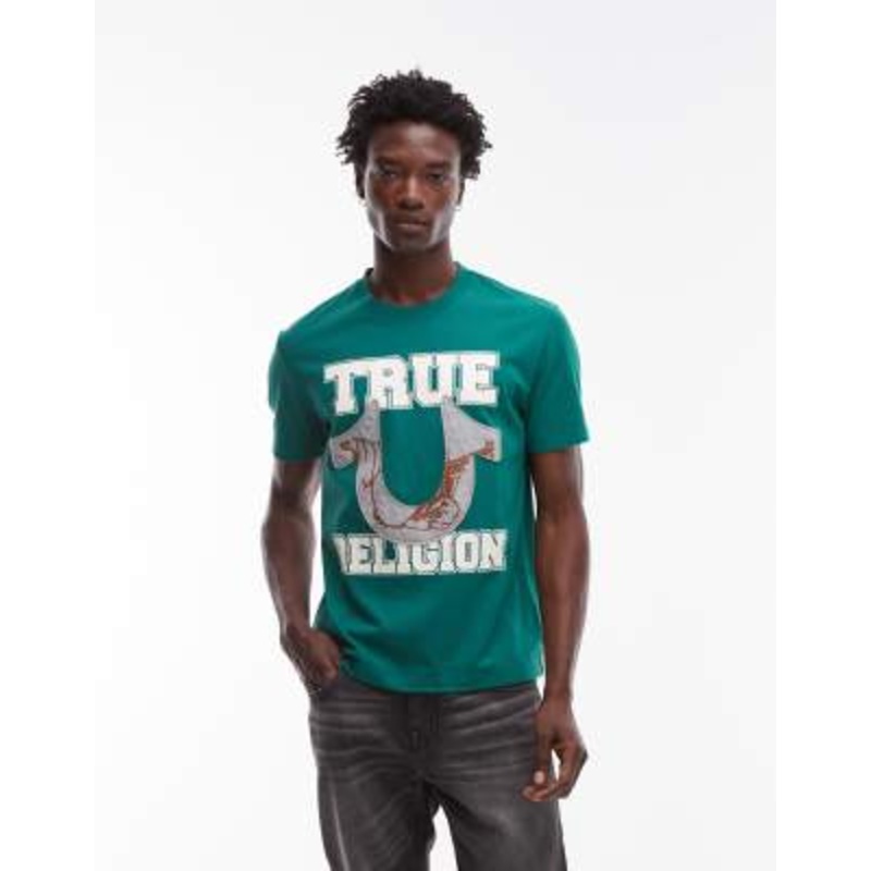 True Religion applique logo detail t-shirt in green