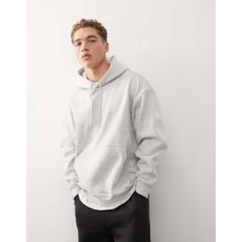 Weekday oversized hoodie in gray melange