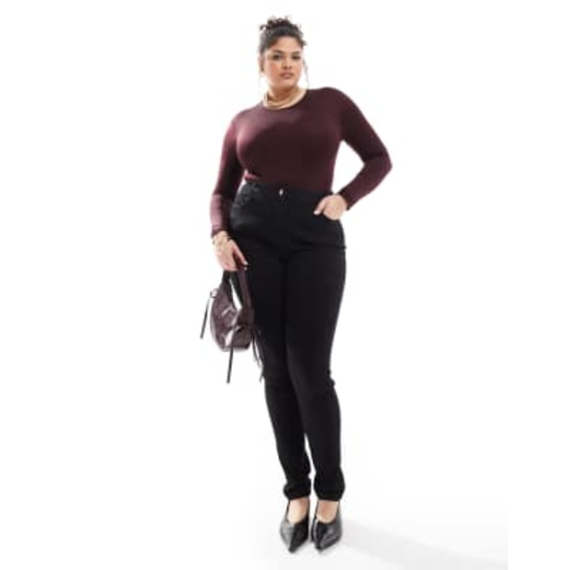 Yours high waisted skinny jeans in black