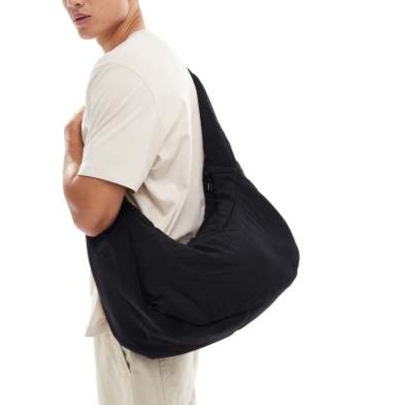Jack & Jones oversized crossbody sling bag in black