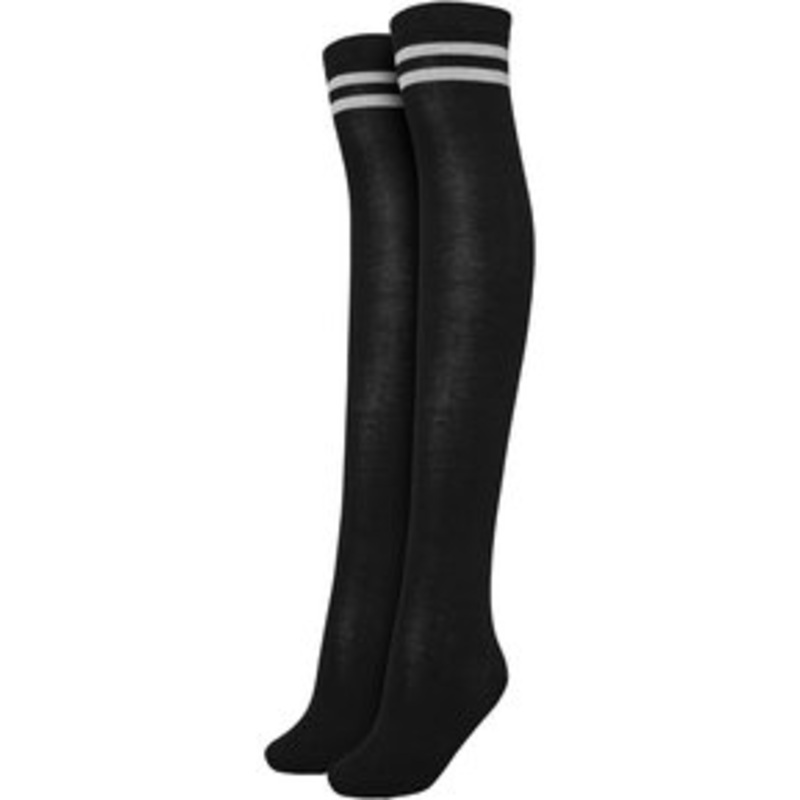 Urban Classics LADIES OVERKNEE SOCKS 2-PACK – Overkneestrmpfe – black  black black/schwarz