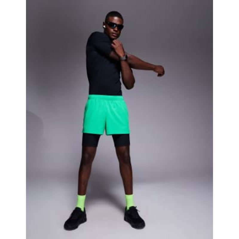 4505 Icon 3 inch quick dry running shorts with back phone pocket in neon green